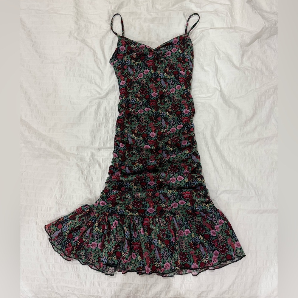 Dress Forum Black and Pink Spaghetti Strap Mini Sundress